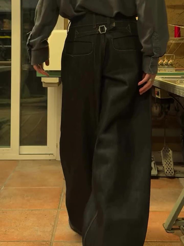 Classic Pocket Denim Wide-Leg Pants - DBMP Shop