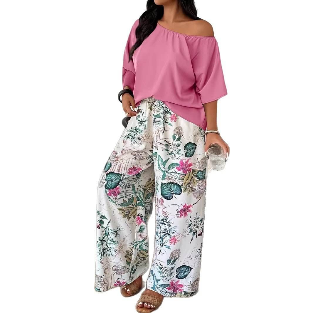 Wide - leg Pants Vacation - style Loose - fitting Two - piece Set That Flatters Your - DBMP (Electronics And More Store)