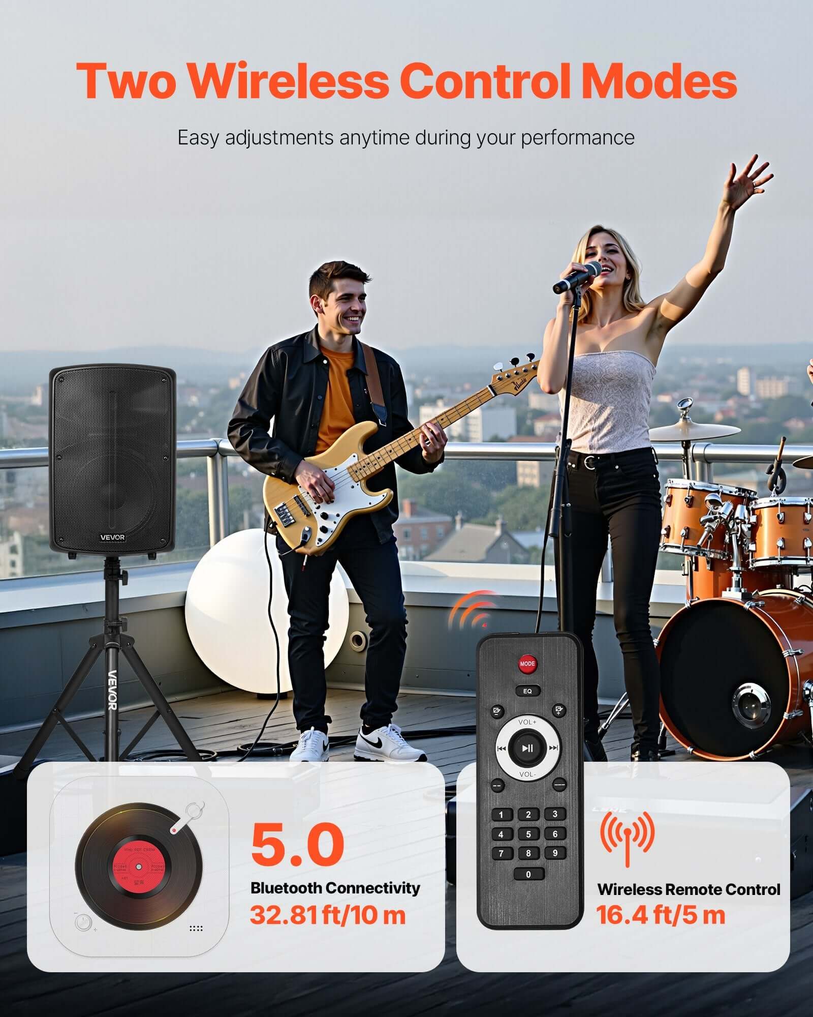 2 X 10 In Speakers PA System 800W Mixer Wireless Bluetooth Mic For DJ Party - DBMP (Electronics And More Store)