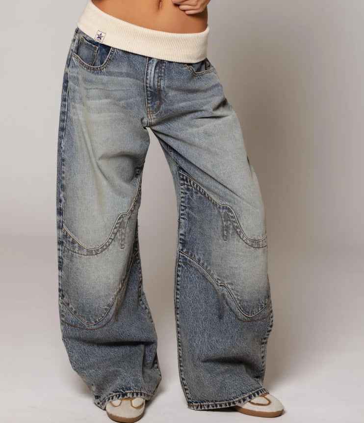 Loose-fitting Straight-leg Jeans With Pockets Fashion Casual Trousers Street-style Pants Women's Clothing - DBMP Shop