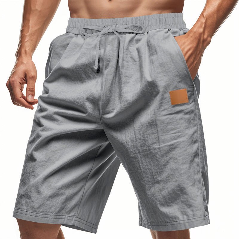 Solid - color Mens Plus - size Thin Linen Breathable Beach Sports Casual - DBMP Shop