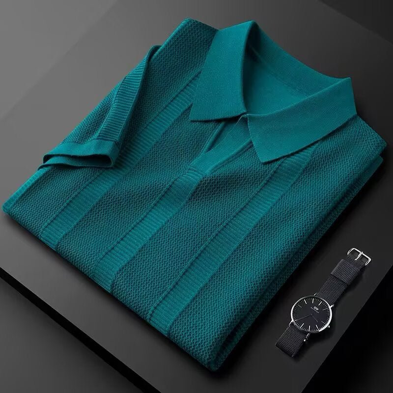 Men's Ice Silk Solid Color Short-Sleeve Top - DBMP Shop