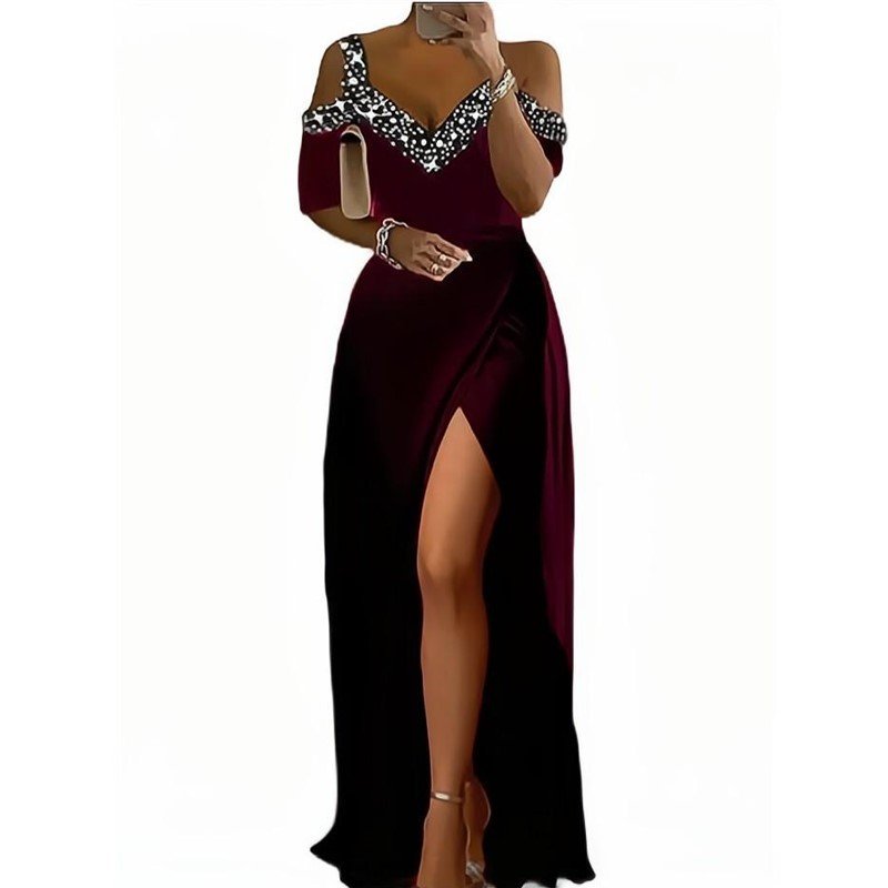 European And American Off-shoulder Spaghetti Strap Dress - DBMP Shop
