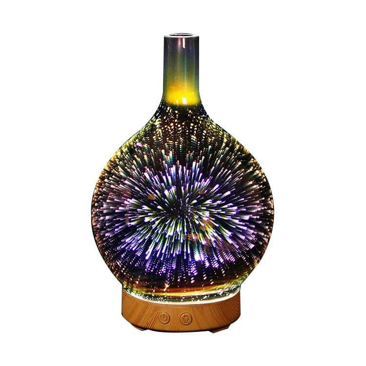 3D Glass Aroma Diffuser Colorful Lamp Humidifier Night Light - DBMP (Electronics And More Store)