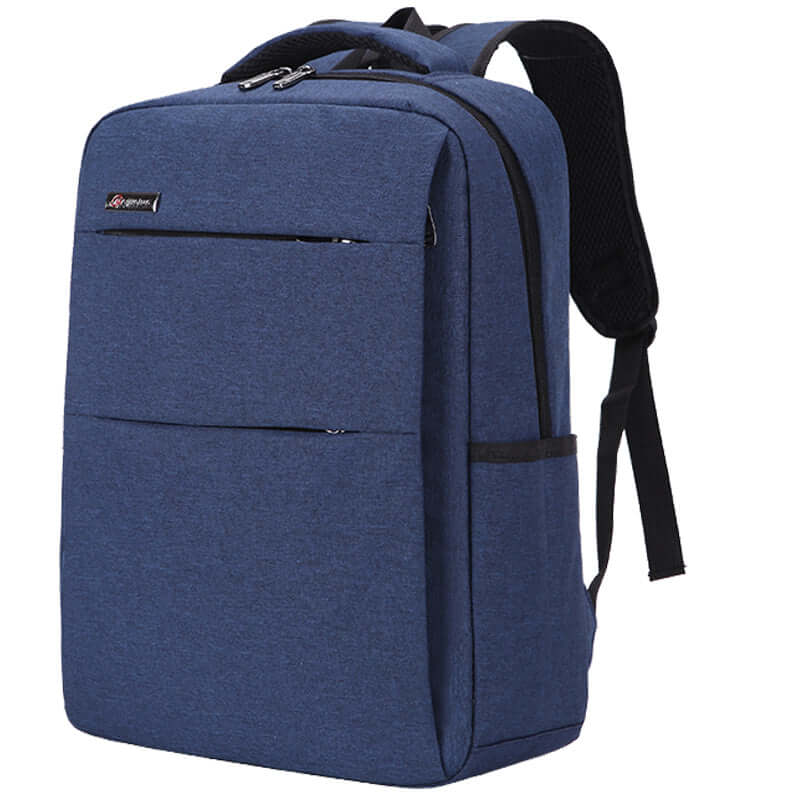 Blue waterproof and shockproof rechargeable laptop backpack, ideal for Europe and America style, dimensions 41x31x14cm.