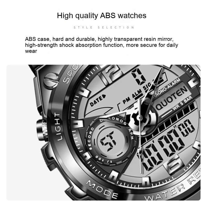 High-quality ABS sports watch with shock absorption features and multifunctional display for daily wear.