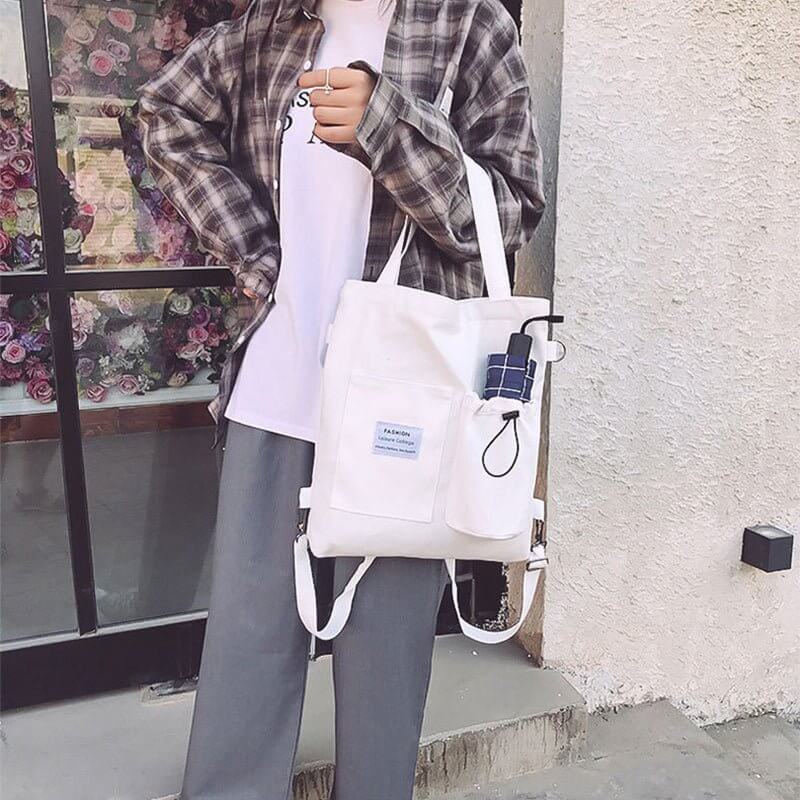 Harajuku Canvas Bags Students Handbag With Pockets Preppy Buckpack Shoulder Bag For Women Shoolbags - DBMP (Electronics And More Store)
