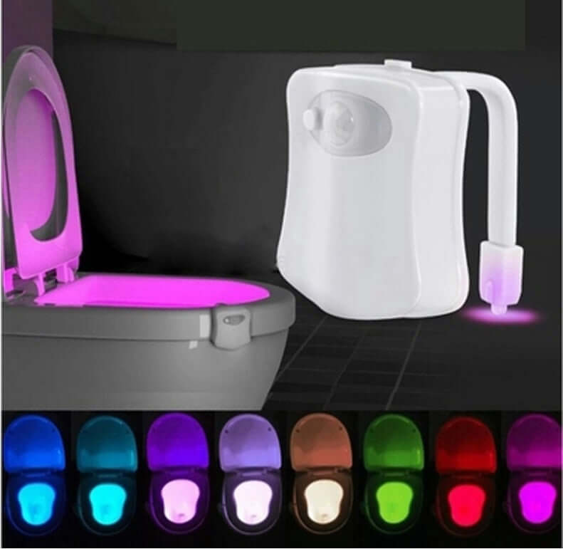 LED toilet induction night light with color options, motion sensor, and hygienic design for any toilet.
