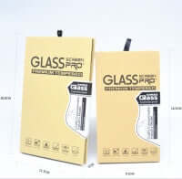 Tempered glass screen protector packaging for Apple iPhone models, showcasing anti-scratch and anti-peeping features.