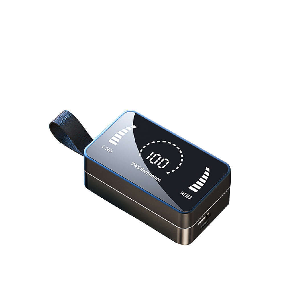 3500mAh charging case for Bluetooth earphones with LED display and USB port.