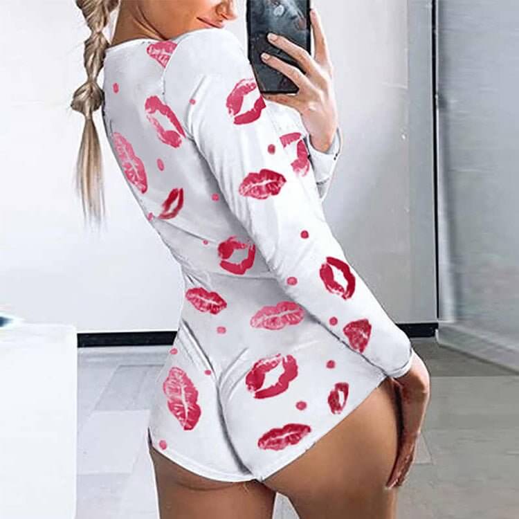 Women's One - Piece Home Printed Slim Slimming Sexy One - Piece - DBMP (Electronics And More Store)
