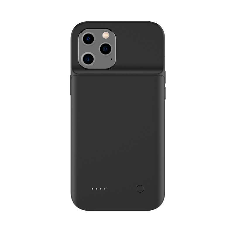 Ultra-thin black soft bag back clip battery power bank compatible with Apple iPhone models.