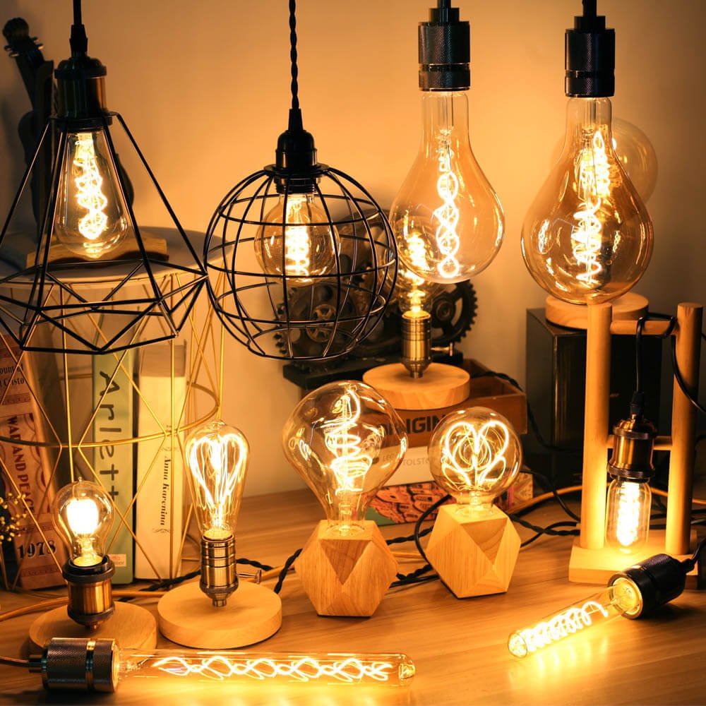 Led Bulbs Vintage Light Bulb G125 Stone Big Globe Bulb 4W Dimmable 220V 110V Led Filament Decorative Edison Bulb - DBMP (Electronics And More Store)