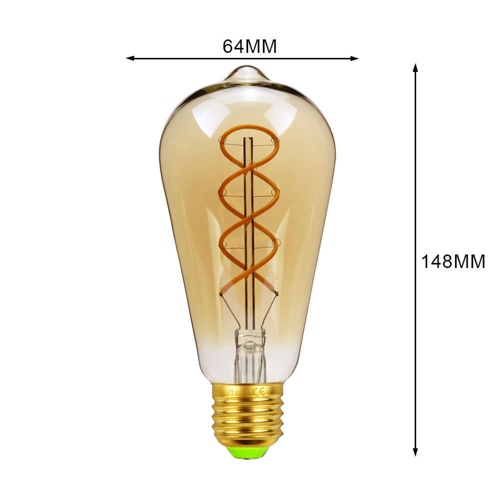 Led Bulbs Vintage Light Bulb G125 Stone Big Globe Bulb 4W Dimmable 220V 110V Led Filament Decorative Edison Bulb - DBMP (Electronics And More Store)