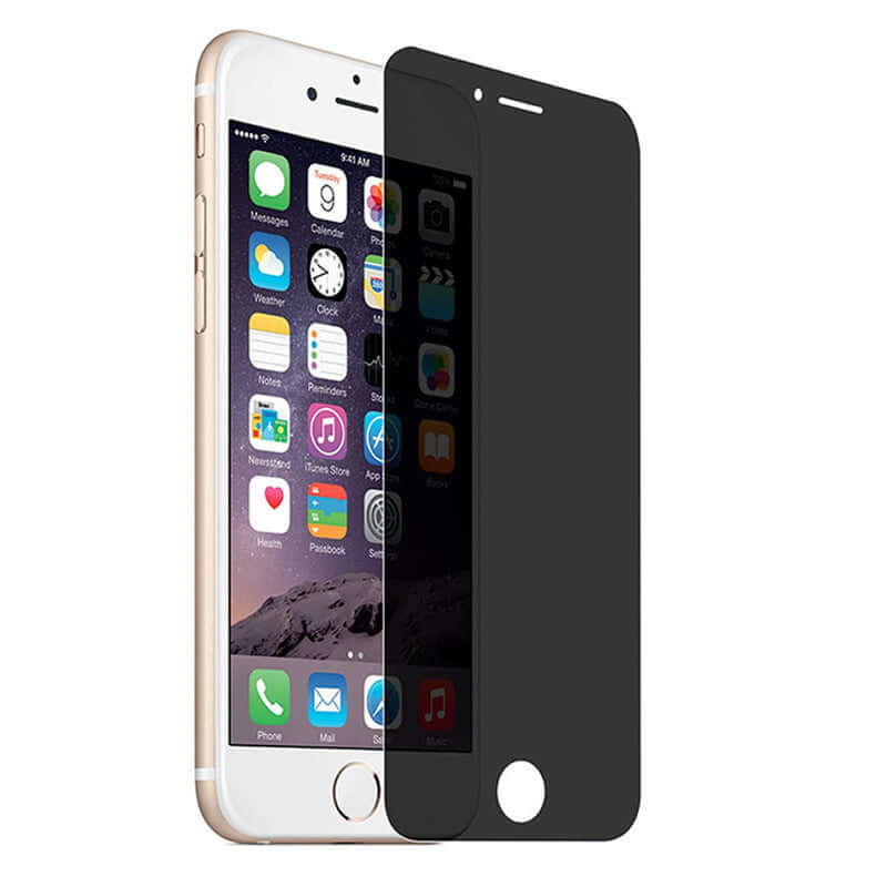 Full screen anti-peeping tempered glass film for mobile phone, showcasing anti-scratch and anti-fingerprint features.