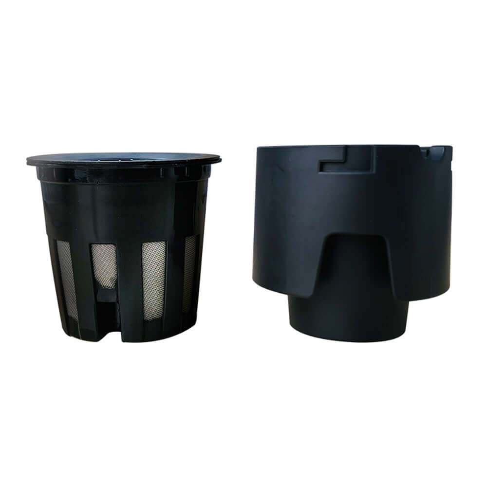 Two reusable coffee filters for portable espresso machines, designed for convenient brewing and easy cleaning.