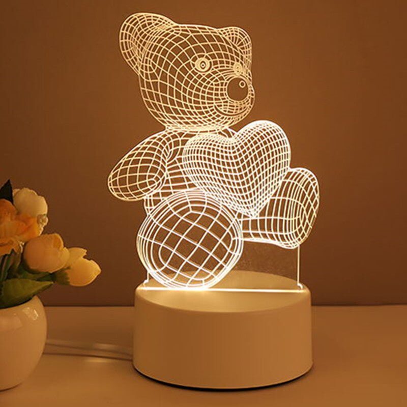 3D Lamp Acrylic USB LED Night Lights Neon Sign Lamp Xmas Home Decorations For Room Decor Valentines Day Gifts - DBMP (Electronics And More Store)