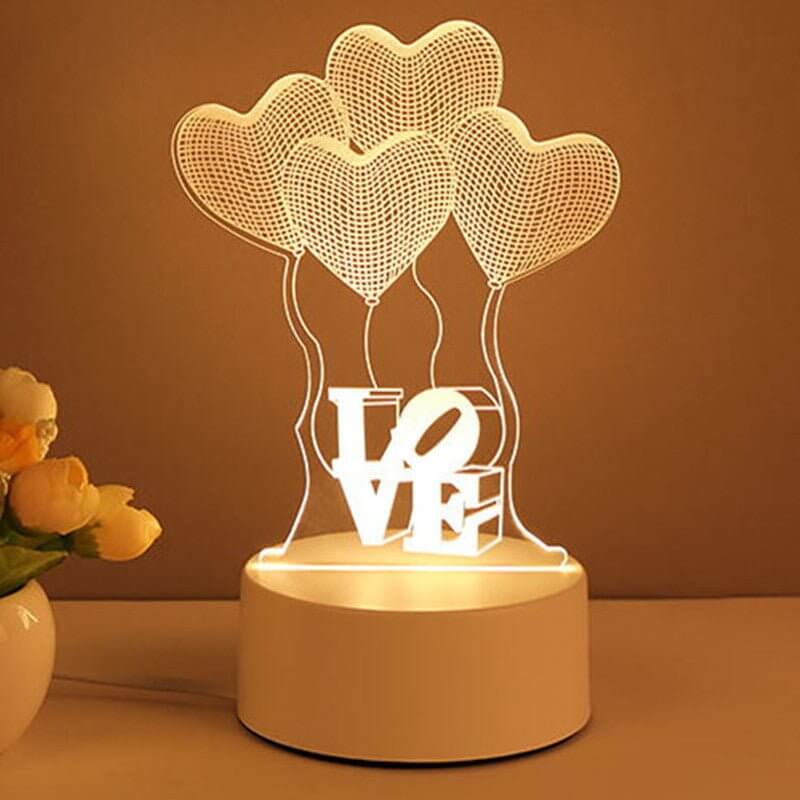 3D Lamp Acrylic USB LED Night Lights Neon Sign Lamp Xmas Home Decorations For Room Decor Valentines Day Gifts - DBMP (Electronics And More Store)