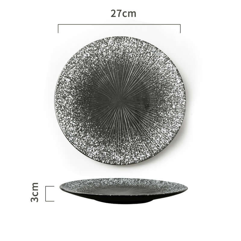 Casserole multifonctionnelle d'omelette à micro-ondes, assiette japonaise en céramique, 27cm, design élégant.