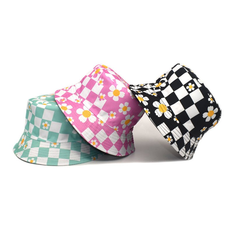 Korean Style Chessboard Plaid Spring And Summer New Bucket Hat Sun-proof - DBMP Shop