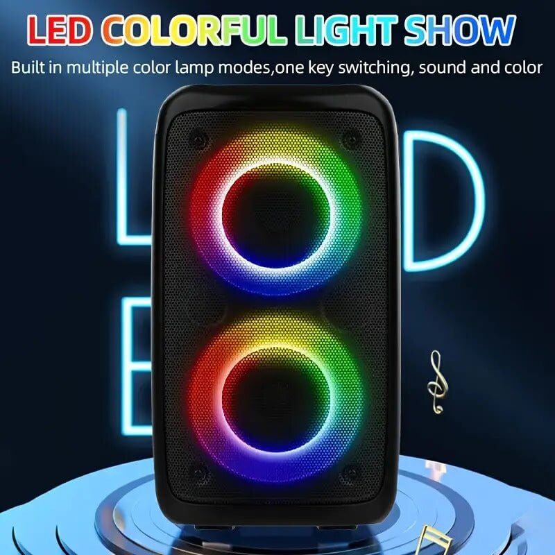 Wireless Speaker With Subwoofer, Large Boombox Speaker, Stereo Speaker, Subwoofer, Outdoor Wireless Speaker, Party Disco Light, TWS, TF, AUX - DBMP (Electronics And More Store)