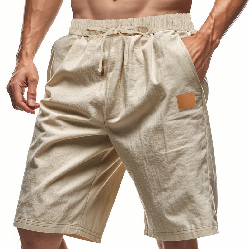 Solid - color Mens Plus - size Thin Linen Breathable Beach Sports Casual - DBMP Shop