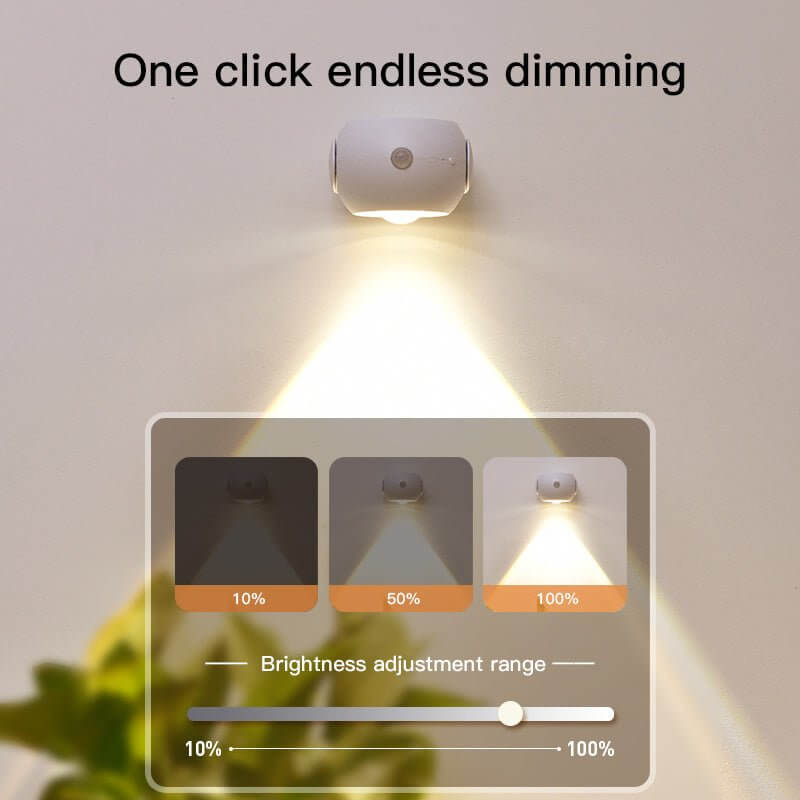 Adjustable Angle Human Sensing Light, Wireless Sunset Light, Indoor Spotlight, Corridor, Living Room Wall Light, Rechargeable And Installed Dry Battery - DBMP (Electronics And More Store)