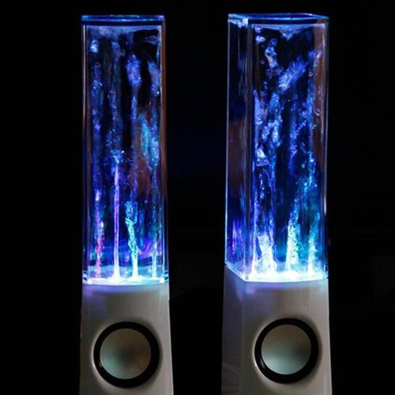 Wireless dancing water speaker with LED lights, creating a dynamic fountain effect, ideal for home parties.
