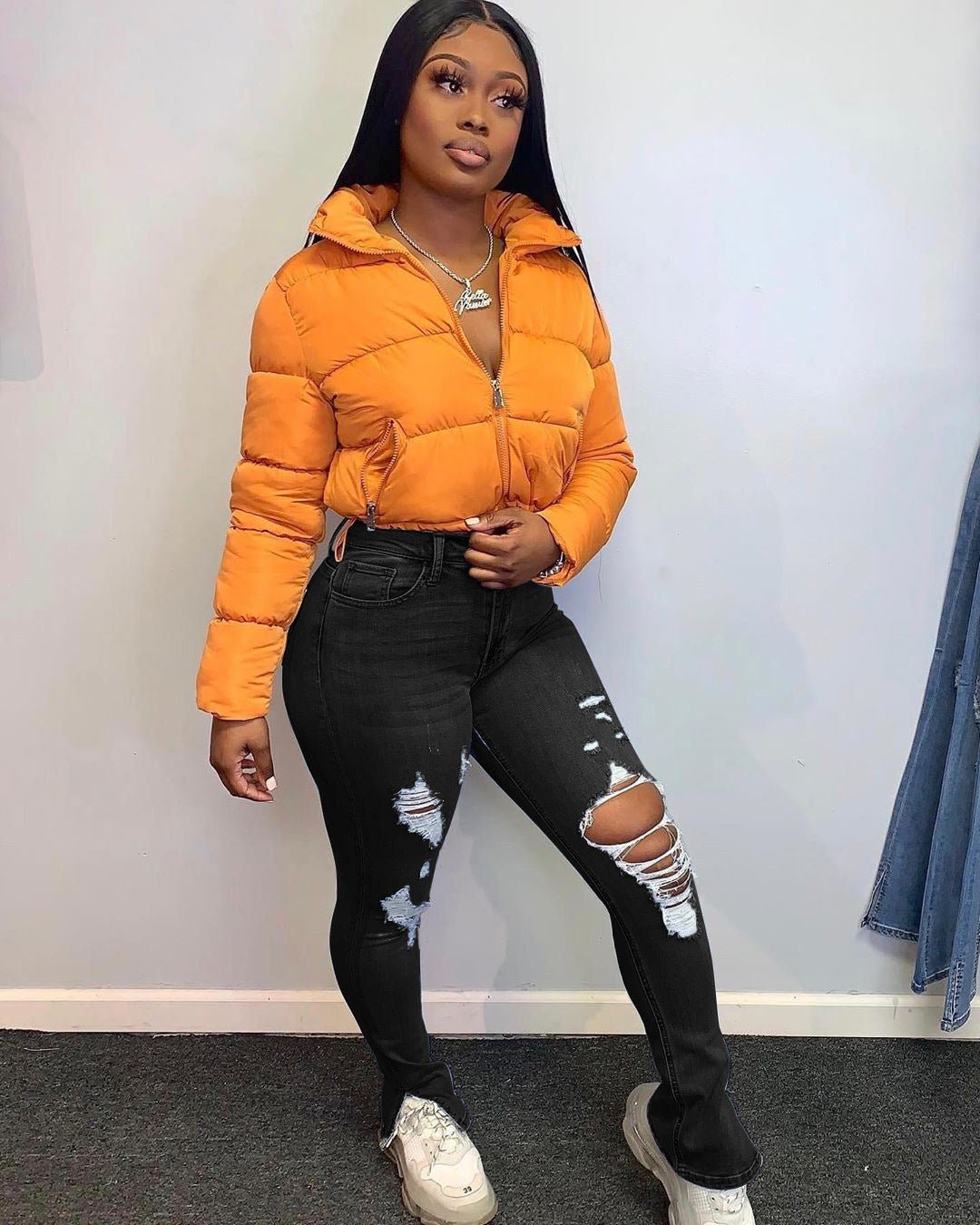 Ripped split fringed jeans - DBMP Shop