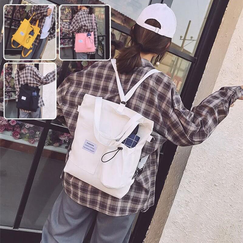 Harajuku Canvas Bags Students Handbag With Pockets Preppy Buckpack Shoulder Bag For Women Shoolbags - DBMP (Electronics And More Store)