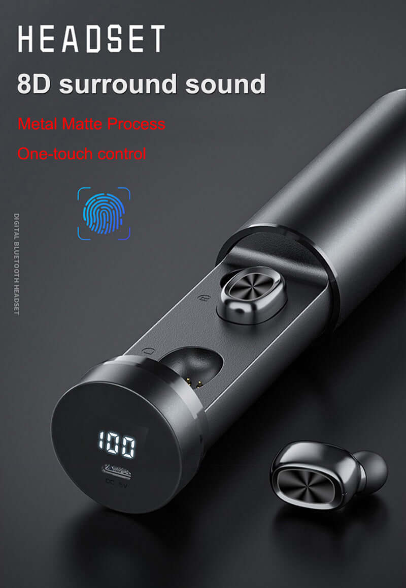 Bluetooth Earphone 5.0 Wireless 8D HIFI Sport MIC Earbuds Gaming Music Headset - DBMP (Electronics And More Store)
