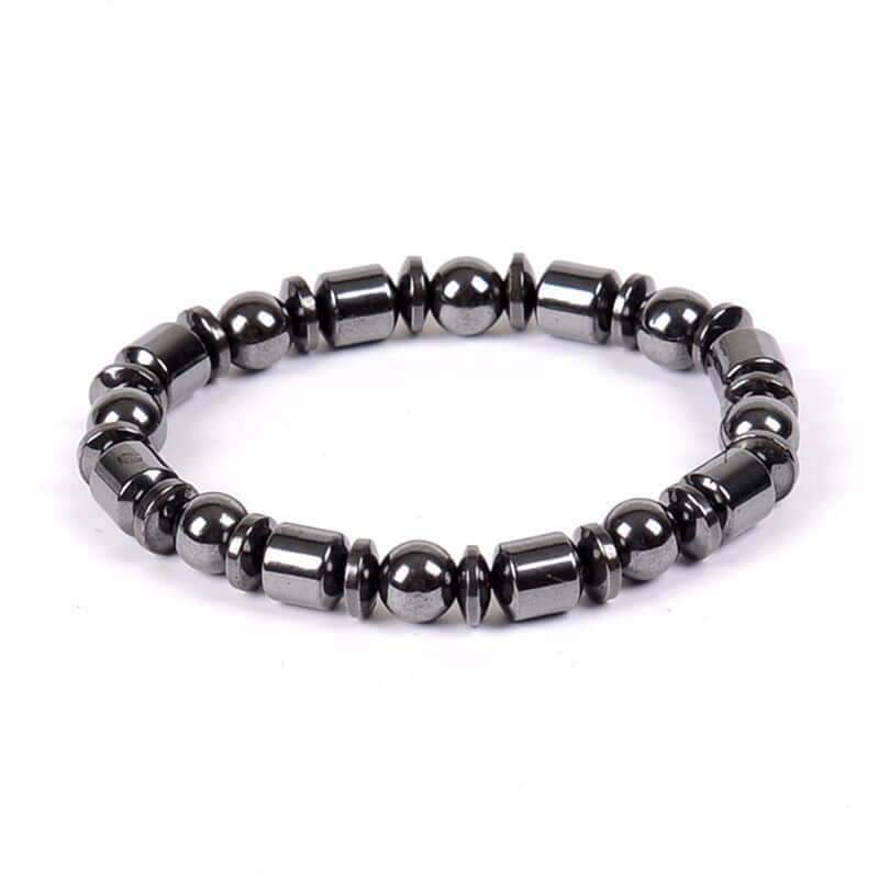 Black stone magnetic therapy bracelet designed to improve circulation and support weight loss.