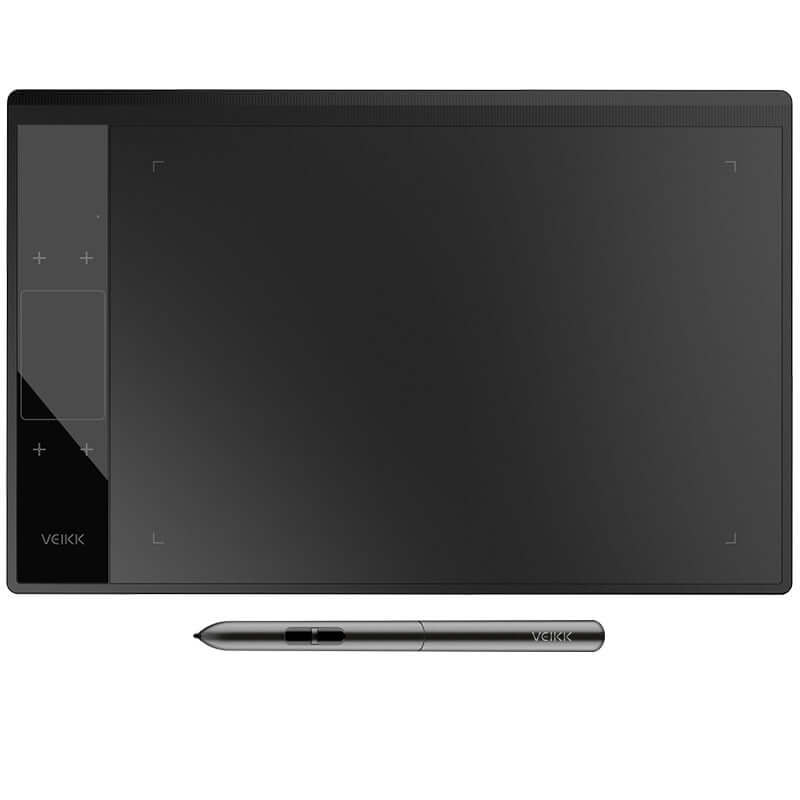 Digital drawing tablet with 10-inch surface and smartpen for precise artwork, featuring 8129 levels of pressure sensitivity.