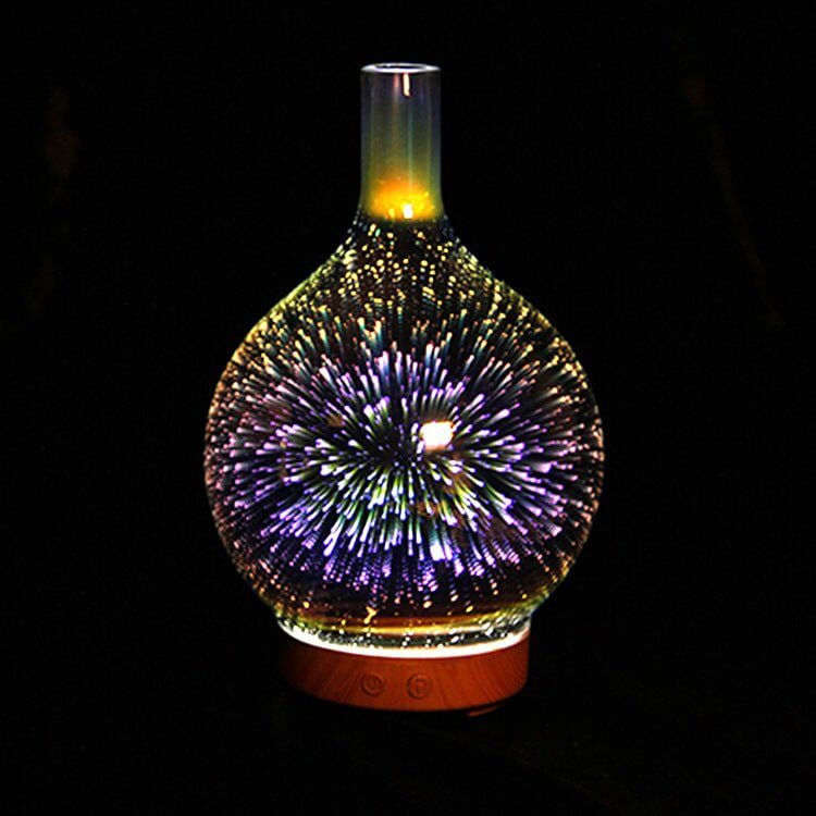 3D Glass Aroma Diffuser Colorful Lamp Humidifier Night Light - DBMP (Electronics And More Store)