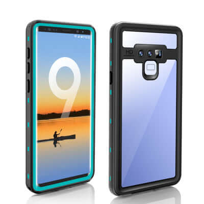 Anti-fall dustproof phone case for Samsung Galaxy S9, featuring transparent design and 360 waterproof protection.