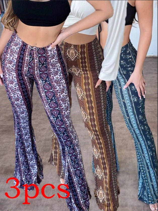 High Elastic Tight Pants Slim Sexy Print Trousers Womens Clothing - DBMP Shop