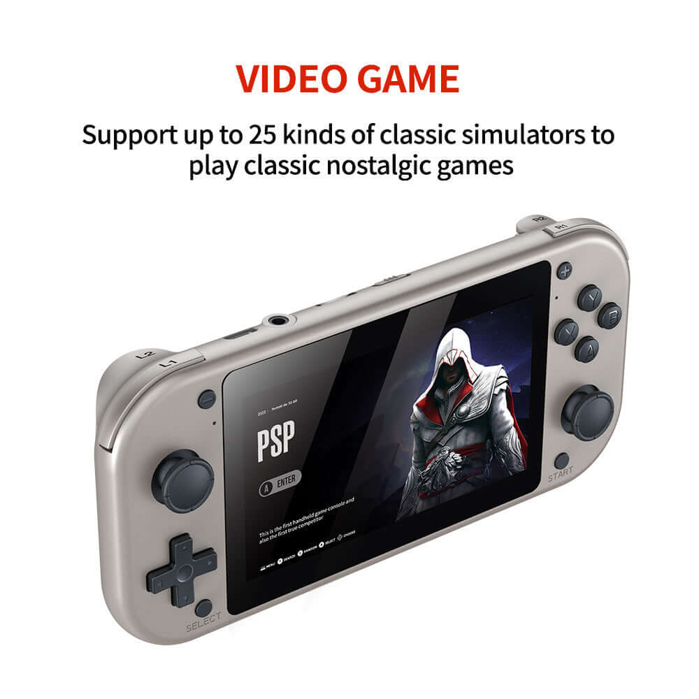 Retro gaming console supporting 25 classic simulators for nostalgic video game experiences.