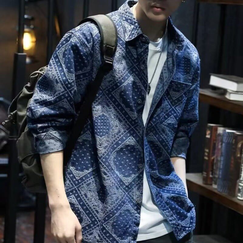 American Casual Pu Shuai Denim Shirt Coat - DBMP (Electronics And More Store)
