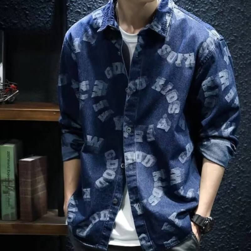 American Casual Pu Shuai Denim Shirt Coat - DBMP (Electronics And More Store)