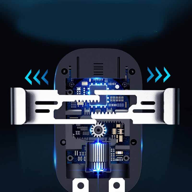 Close-up of a mobile phone holder's internal components showcasing advanced technology and design features.