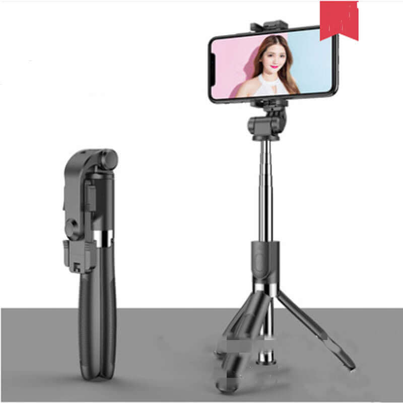 Compatible with Apple, Tripod Selfie Stick Mobile Universal Live Triangle Bracket One Bluetooth Selfie Artifact - DBMP (Electronics And More Store)