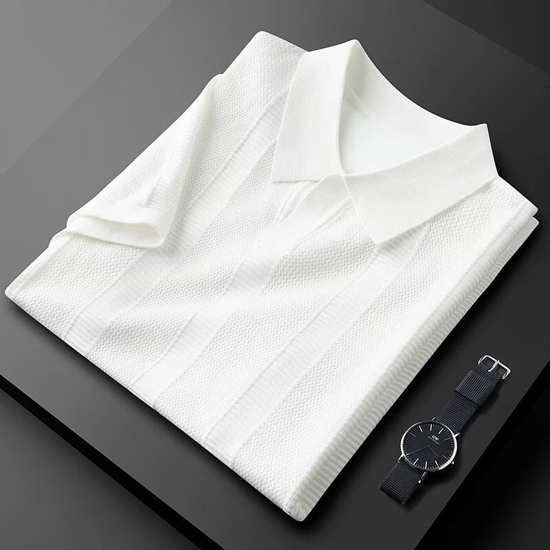 Men's Ice Silk Solid Color Short-Sleeve Top - DBMP Shop