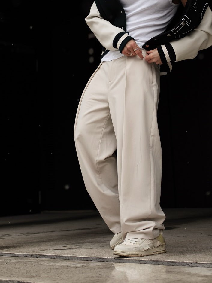 High-waisted Pleated Casual Pants - DBMP Shop