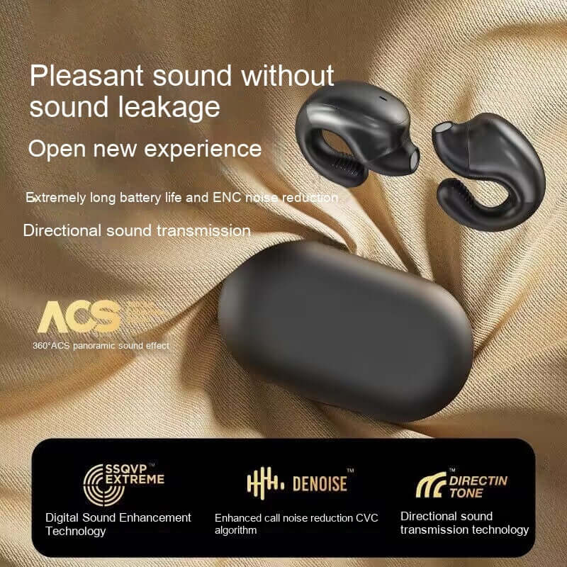 Wireless earphones with high battery life and noise cancellation feature on a luxurious fabric backdrop.