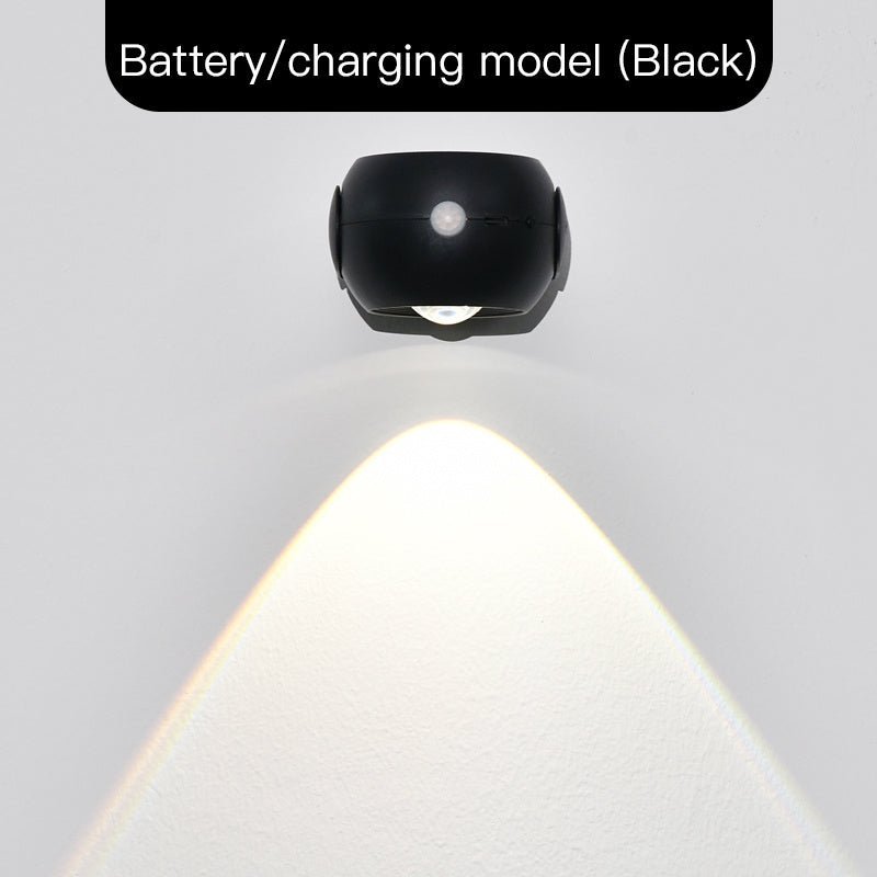 Adjustable Angle Human Sensing Light, Wireless Sunset Light, Indoor Spotlight, Corridor, Living Room Wall Light, Rechargeable And Installed Dry Battery - DBMP (Electronics And More Store)