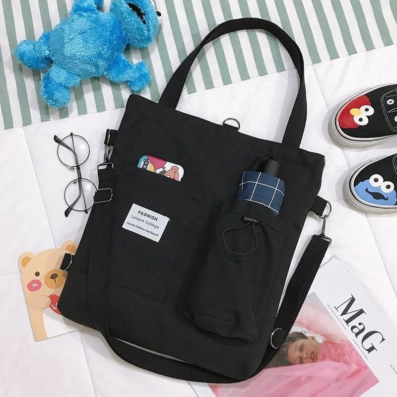 Harajuku Canvas Bags Students Handbag With Pockets Preppy Buckpack Shoulder Bag For Women Shoolbags - DBMP (Electronics And More Store)