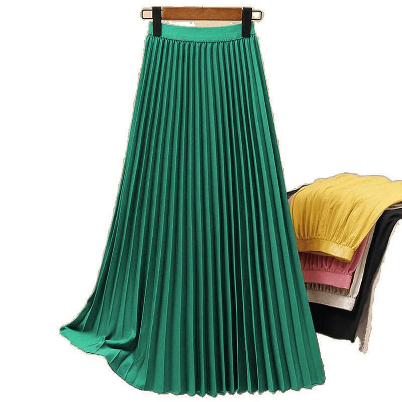 Women's Solid Color Fashion Pleated High Waist Pleated Skirt - DBMP (Electronics And More Store)