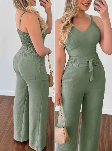 Women's Camisole Straight - leg Pants Casual Suit - DBMP Shop