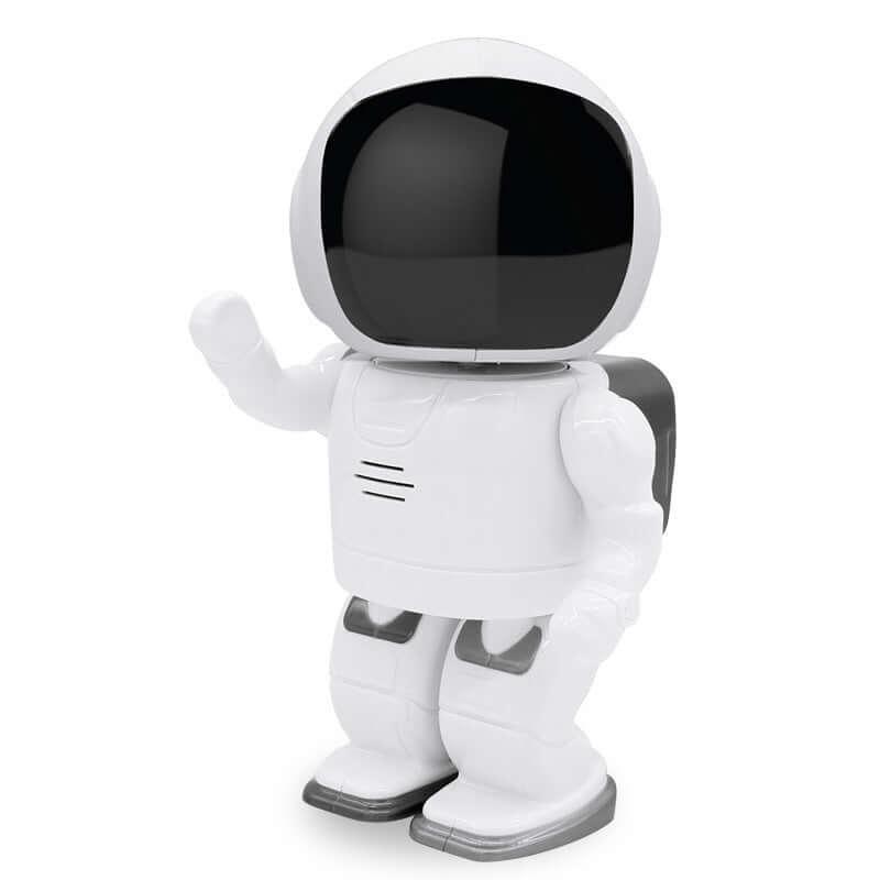 Cute astronaut robot camera for home security with night vision and two-way communication.