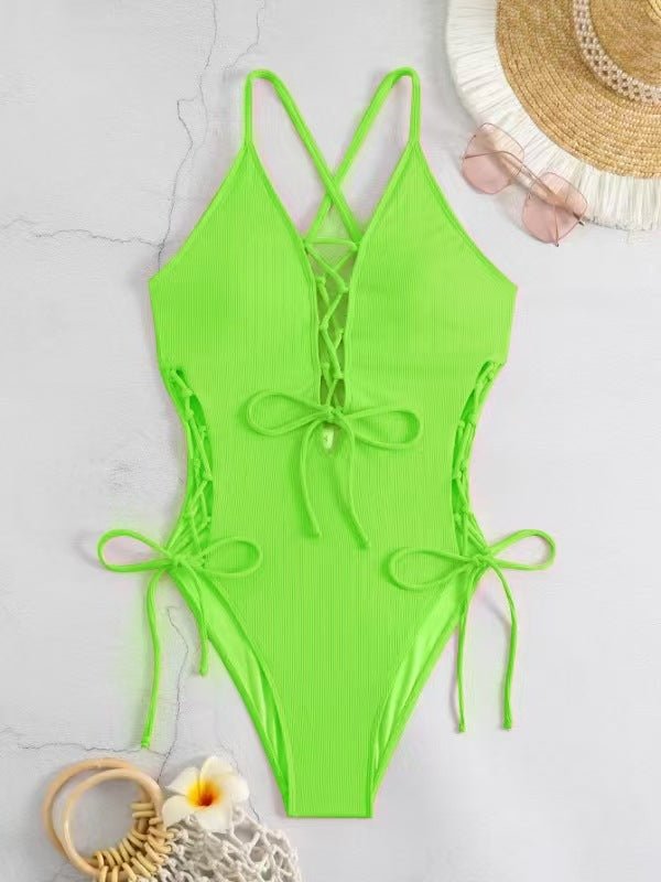 European And American Sexy Backless Siamese Bikini Swimsuit - DBMP Shop